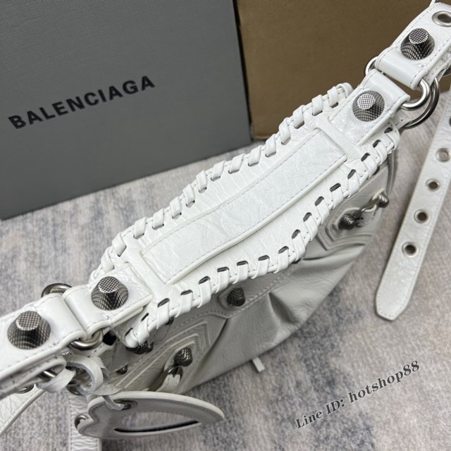 Balenciaga專櫃爆款Le Cagole半月牙腋下包餃子包 巴黎世家經典小號爆裂黑鱷金機車包 fyj1075